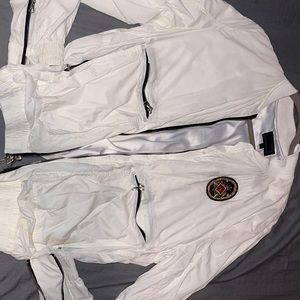 White bomber jacket windbreaker